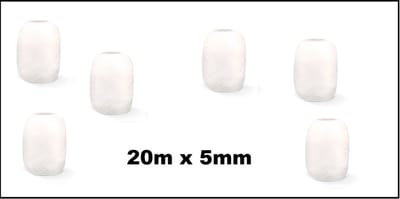 6x Cadeaulint wit 20 meter x 5 mm - Eitje - kado lint verjaardag kerst sinterklaas feest