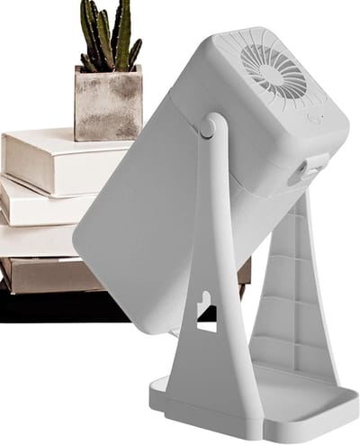 Luchtreiniger Draagbaar - Luchtzuiveraar Ventilator - Frisse Lucht Creëren - Ruimtebesparend Ontwerp - 14 x 17.5 x 14 cm - Wit