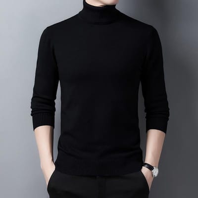Winter Nieuw Verdikt Super Warm Gebreide Trui Effen Kleur Revers Comfortabel Papa Casual Onderhemd XXXXL