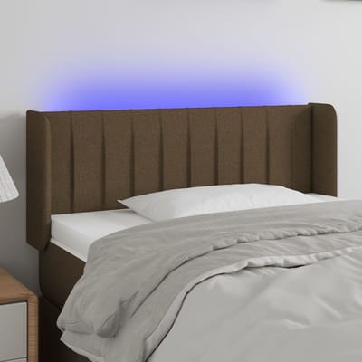 vidaXL - Hoofdbord - LED - 83x16x78/88 - cm - stof - donkerbruin