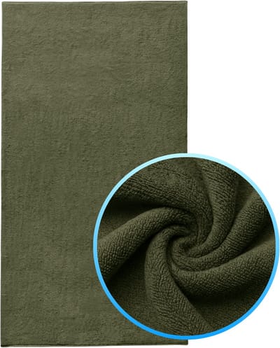 Funnies Strandlaken XXL Moss Green Extra groot - 100x200 cm - Strandhanddoek - Hoogwaardig Katoenen OEKO-TEX - 500 gram/m2 Luxe Dikte - Extra zacht - Sneldrogend Badhanddoek - Ideaal voor Strand, Sauna, Zwembad, Vakantie en Sport - Badlaken
