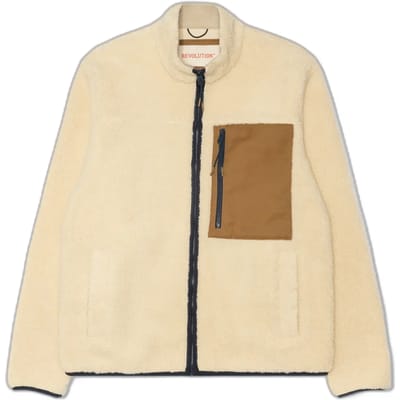 Kort pluche jack met contrasterende borstzak Revolution