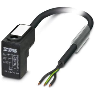 Phoenix Contact SAC-3P- 3,0-PUR/C-1L-V 1443239 Klepstekker met aangegoten kabel Zwart Inhoud: 1 stuk(s)