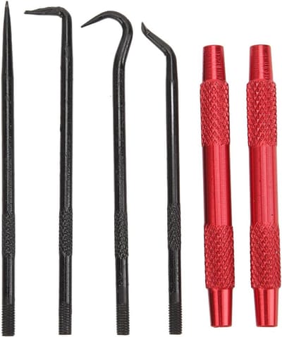 Set van 6 Haak- en Trektools voor O-Ringen, Professionele Carbon Staal Gereedschap met Antislip Handvat voor Efficiënte Verwijdering van O-Ringen en Seals