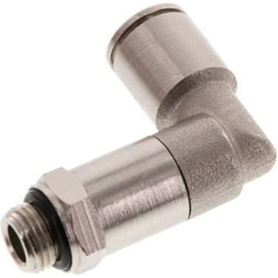 8mm x G1/8'' 90 graden L-verbinding Messing Insteekfitting Buitendraad Lange Huls Draaibaar NBR [2 Stuks]