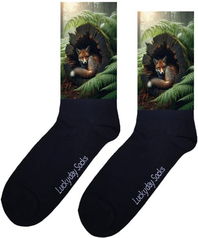 LuckyDay Socks - Vosje sokken - Verjaardag cadeau vrouw en man - Vrolijke sokken - Valentijns cadeau - Kerst sokken - Grappige sokken - Leuke dames en heren sokken - Moederdag - Vaderdag - Socks maken Happy - Maat 37-44