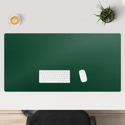 Wallfluent - Groene Eucalyptus Bureau Onderlegger - 120x60 cm - Donkergroen Onderlegger Bureau - Koele en donkere kleuren Computer Mat - Bureau Pad - Muis- en toetsenbord mat - Computer Mat