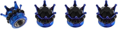 Decoratieve Ventieldoppen voor Auto en Truck - 4 Stuks, 15mm, Blauwe en Zwarte ABS Kappen tegen Stof en Vuil