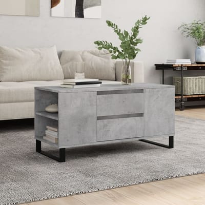 vidaXL - Salontafel - 102x44,5x50 - cm - bewerkt - hout - betongrijs