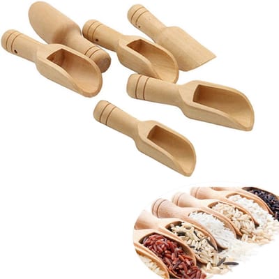 EXCITAT 6 stuks - Lepel - Kleine houten lepel - Mini houten lepel - Badzoutlepel - Geschikt voor granen, snoep, badzouten, thee, noten, koffie