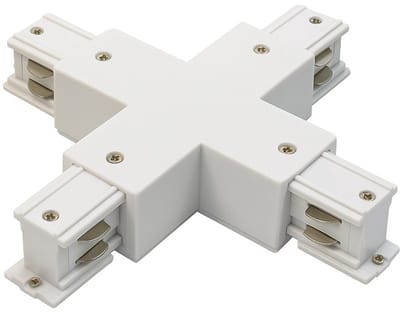 Spanningsrail Doorverbinder - Prixa - X Kruis Koppeling - 3 Fase - Wit