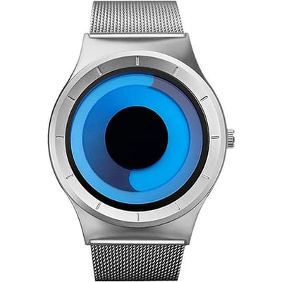 Koppels Horloge Trend Contrasterende Kleur Creatief Naaldloos Wervelwind Concept Horloge Kwarts Horloge Mannen 9659