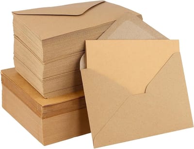 Set van 300 kraftpapier enveloppen voor bruiloften, uitnodigingen en verjaardagen, DIN C6, 16,4 x 11,2 cm, bruin en duurzaam