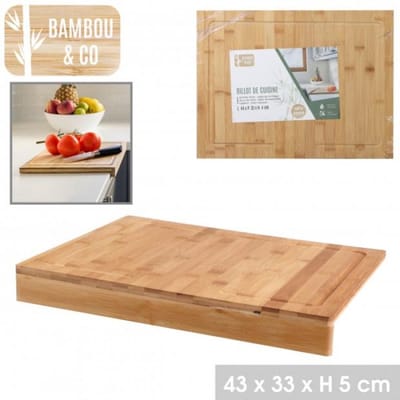 Bambou & Co Snijplank met rand - bamboe hout - 43 x 33 x 5 cm - voor het aanrecht