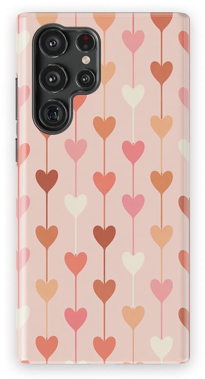 Tough Hoesje met Hartjes Samsung Galaxy S22 Ultra | Little Love Tough Case Geschikt voor Mag | Hartjes Print Backcover Samsung Galaxy S22 Ultra Falling Hearts