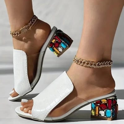 Dames Slippers Zomer Brede Band Kleurrijke Vierkante Hak Sandalen Casual Outdoor Platte Slippers Zomer Peep Toe Uitgaan Slides 36 beige