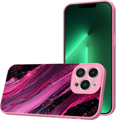 Smartphonica Telefoonhoesje Geschikt voor iPhone 13 Pro met Paars Roze Marmer opdruk - TPU Back Cover Case Purple Rosé Marble Design - Roze geschikt voor iPhone 13 Pro