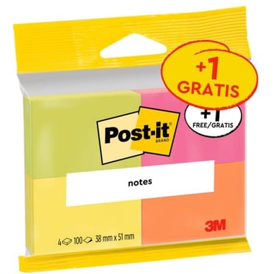 Blok herkleefbare notes »Notes 653« 51 x 38 mm, 3 stuks + 1 gratis
