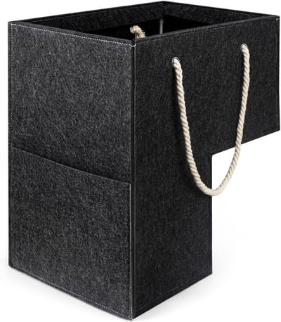 Trap Opbergmand - Vilt Stapmand - Thuis Ordenen - Lichtgewicht Opvouwbaar - 42 x 42 x 255 cm - Donkergrijs