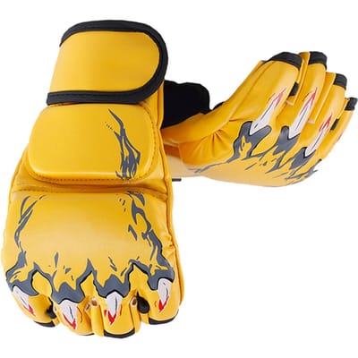 Halfvinger Bokshandschoenen Halfvinger Kickbokshandschoenen met Verstelbare Polsband voor Mannen black