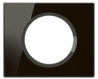 Afdekplaat Glas - Wandplaat Stopcontact - Interieur Verfraaien - Enkele Positie - 1-Gang - Zwart Onyx