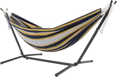 Katoenen hangmat - Hangmat met standaard - Ontspannen in tuin - Inclusief draagtas - 250 cm - Serenity