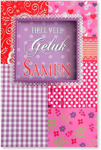 Heel Veel Geluk Samen - Samenwonen / Huwelijk Wenskaart - 12 x 17 cm - gevouwen kaart Inclusief envelop