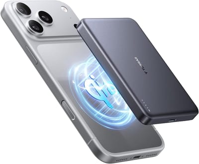 TORRAS MiniMag Magnetische Powerbank 10000mAh -Qi2.2 - Draadloos Opladen 25W, Snelladen 45W , Titanium Grey