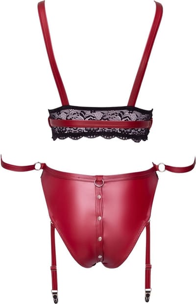 Bra Set Bondage - Rood & Zwart
