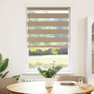vidaXL - Zebra - Blind - 80x100 - cm - stofbreedte - 75,9 - cm - polyester - zandbruin