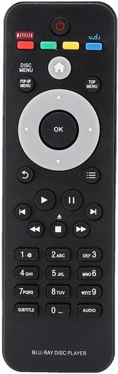Dailygoody - Vervangende afstandsbediening - Ergonomisch ontwerp - Grote knoppen - Infrarood connectie - Geschikt voor Blu-ray speler - Model RC-2820 .