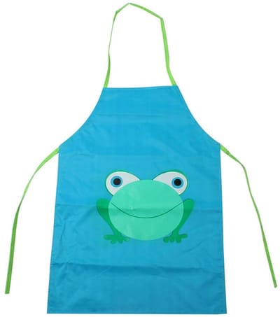 Schort kinderen - Verfschort - Keukenschort - Schilderschort - Verven - Verfjas - Knutselschort - Kliederschort - Waterdicht - Kliederen - Kleding beschermen - Blauw - Met kikker - Jonyx