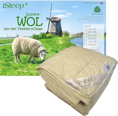 iSleep Zomerdekbed Wol - Litsjumeaux XL - 260x220 cm - Ecru