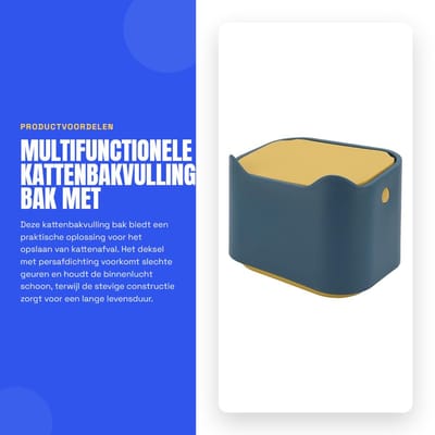 Dailygoods- Kattenbakvulling Geurbesturingsontwerp - Afvalbak - Multifunctionele Container - Stevige Constructie - Compacte Afmetingen - Luchtdichte Deksel