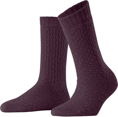 Burlington Orkney eenkleurig katoen wol sokken dames roze - maat 36-41