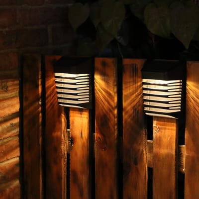 2 Stuks Zonne Buitenlamp - Solar Decklamp & Schuttinglamp met 2 Standen - IP65 Waterdicht - Zwart - Geschikt voor Tuin, Terras, Trap en Muur
