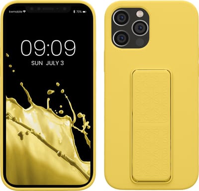 kwmobile back cover voor smartphone - geschikt voor Apple iPhone 12 / iPhone 12 Pro - 1x beschermhoesje van kunststof - In stralend geel