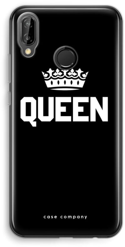 Case Company® - Hoesje geschikt voor Huawei P20 Lite hoesje - Queen zwart - Soft Cover Telefoonhoesje - Bescherming aan alle Kanten en Schermrand