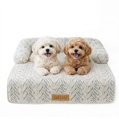 Dogeste Covo Bankbeschermer - Hondenmand & Kattenmand voor Bank - 80x90 cm - Antislip & Wasbaar - Beige-Grijs