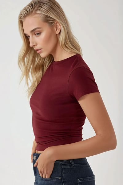 Slim Fit Zachte Katoenen Round Neck T-Shirt