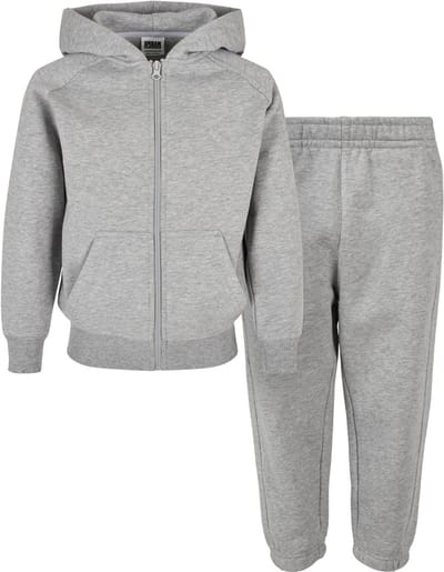 Urban Classics - Trainingsanzug Set 2 Piece Kinderen Joggingpak - Kids 110/116 - Grijs/Grijs