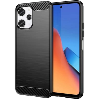 Hurtel Flexible Carbon Pattern Case for Xiaomi Redmi 12 Carbon Case - Black