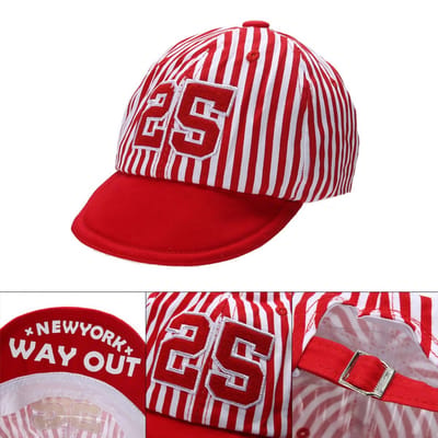 Rood baby Petje - Baby Hoedje - Babycap - Babypetje - Kinderpet - Babypet - Babycap - Cap - Zomerpetje - Petje - Rood - Gestreept - CHPN