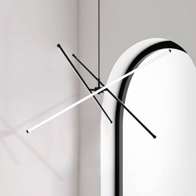 Viokef LED hanglamp Sandy, lengte 90 cm, zwart, metaal