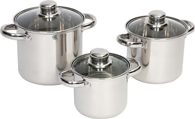 Bo-Camp - Pannenset - Royal Plus - 3-Delig - RVS