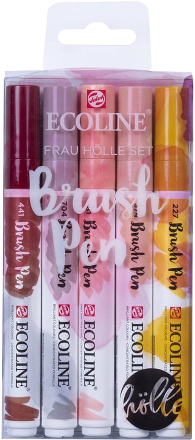 Royal Talens Ecoline Brush Pen Set 'Frau Hölle' 5 stuks