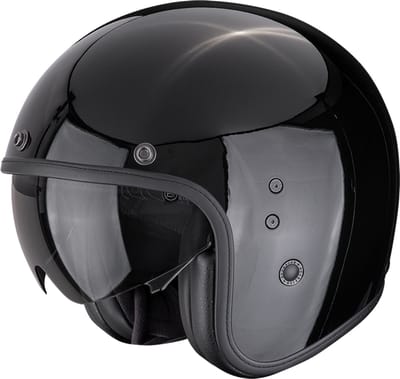 Scorpion Belfast Evo Solid Glossy Black - Jethelm - Maat S - Motorhelm - ECE 22-06 gekeurd