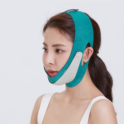 Gezicht Kin Wang Lift Afslanken Slanke Masker Ultradunne Riem Band Vrouwen Verminder Dubbele Kin Huid Gezichtsmassager Huidverzorging groen