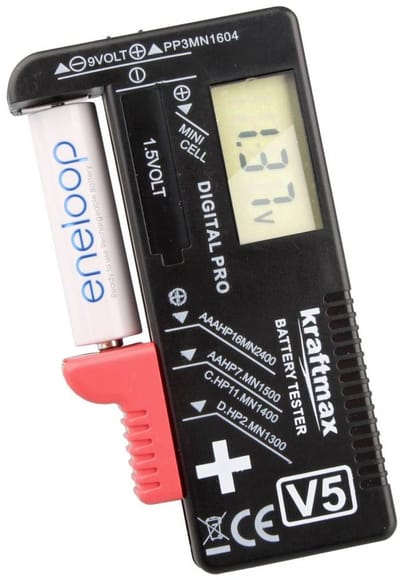 kraftmax Batterijtester Meetbereik (batterijtester) 1.2 V, 1.5 V Oplaadbare batterij, Batterij 146699