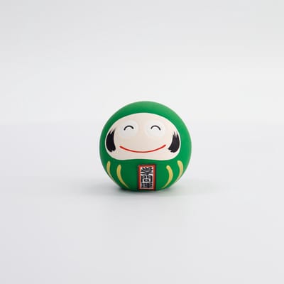 Tokyo Design Studio - Groene Daruma - Gelukspoppetjes – Geluksbrenger - 6 x 6 x 6cm